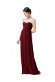 Outlet Hand-Ruched Sweetheart Long Chiffon Bridesmaid Dress UK