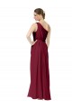 Outlet Draped One Shoulder Long Floor Length Chiffon Bridesmaid Dress UK