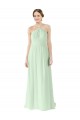 Outlet Front halter Neckline and Deep Back Long Chiffon Bridesmaid Dress UK
