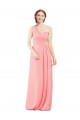 Outlet One Shoulder Sweetheart Neckline Long Chiffon Bridesmaid Dress UK