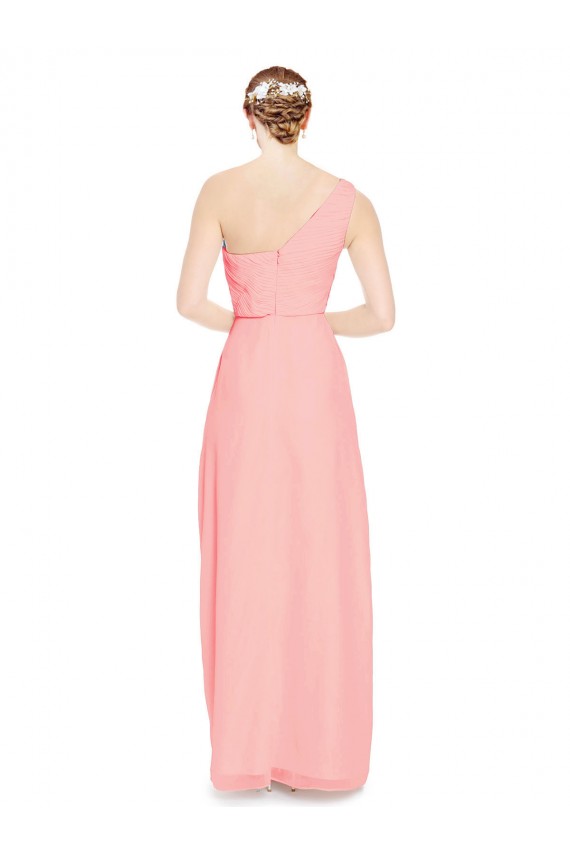 Outlet One Shoulder Sweetheart Neckline Long Chiffon Bridesmaid Dress UK