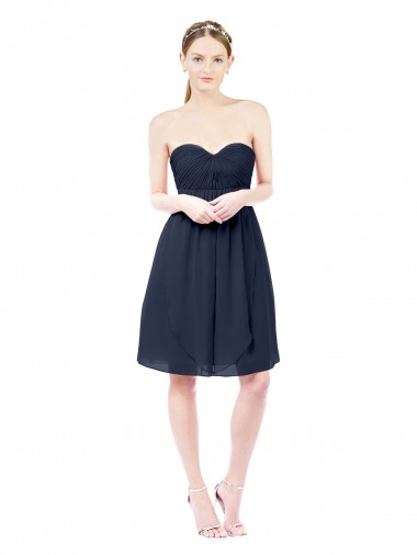 Outlet Sweetheart Cocktail Knee Length Chiffon Cocktail Bridesmaid Dress Open Back UK