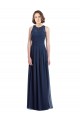 Outlet Chiffon High Neck Sleeveless Bridesmaid Dress with Pleats UK