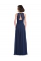 Outlet Chiffon High Neck Sleeveless Bridesmaid Dress with Pleats UK