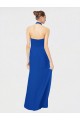 Outlet Sleeveless Long Chiffon Empire Gown with Pleated Halter Straps UK