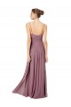 Outlet V-Neck Spaghetti Strap Open Back Long Chiffon Bridesmaid Dress UK