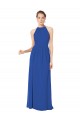 Outlet Long Chiffon High-Neck Sleeveless Bridesmaid Dress UK