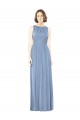 Outlet Open Keyhole Back Bateau Neck Chiffon Bridesmaid Dress UK