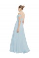 Outlet Chiffon Bridesmaids Dress with Off the Shoulder Draped Neckline UK