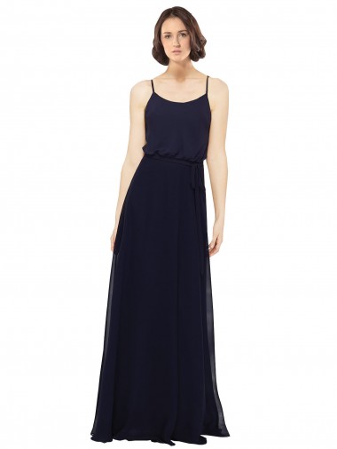 Outlet Chiffon Bridesmaids Dress with Scoop Neckline UK