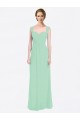 Outlet Long Chiffon Bridesmaid Dress with a Sweetheart Neckline and Pleated Shoulder Straps UK