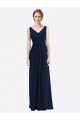 Outlet Long Chiffon V-Neck Sleeveless Bridesmaid Dress with Criss-Cross Pleated Bodice UK