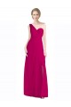Outlet Full Length Chiffon Bridesmaid Dress with One Wide Shoulder Strap UK