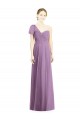 Outlet Flutter Sleeves One Shoulder Long Chiffon Bridesmaid Dress UK