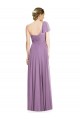 Outlet Flutter Sleeves One Shoulder Long Chiffon Bridesmaid Dress UK