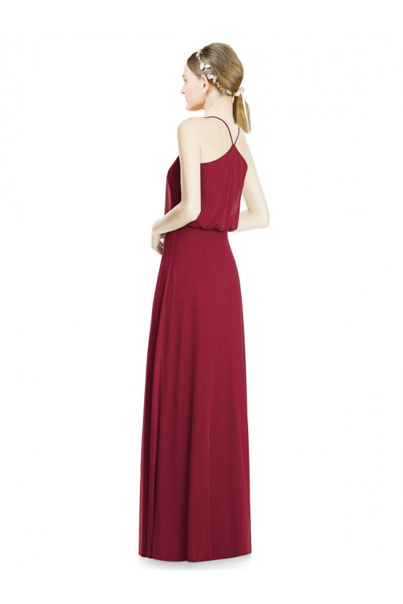 Outlet Full Length V-Neck A-Line Chiffon Boho Bridesmaid Dress UK