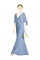 Outlet V-Back Trumpet Chiffon Bridesmaid Dress with Draped Cape Overlay UK