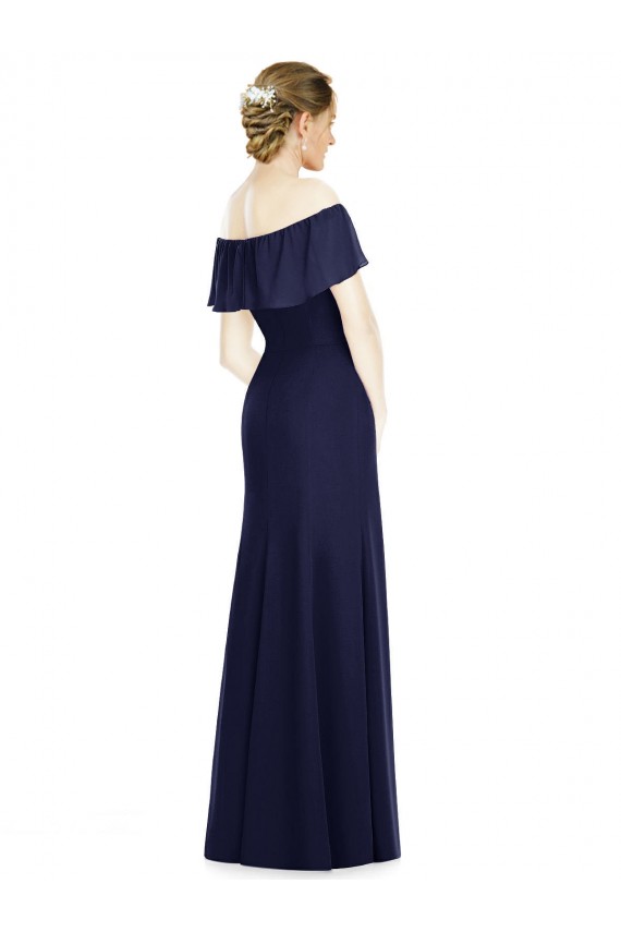 Outlet Off the Shoulder Full-Length Trumpet Chiffon Bridesmaid Dress UK