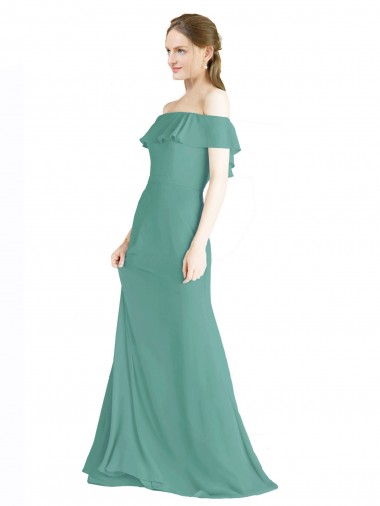 Outlet Off the Shoulder Bohemian Chiffon Bridesmaid Dress UK