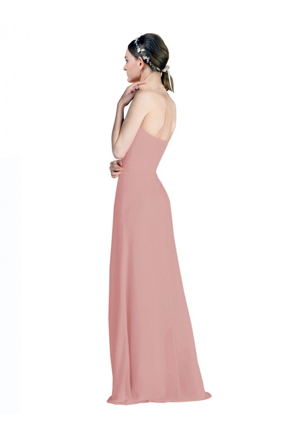 Outlet Daped A-Line Chiffon Bridesmaid Dress with Pleated Sweetheart Bodice UK
