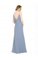 Outlet Cowl Back Long Chiffon Slip Bridesmaid Dress with Straps UK