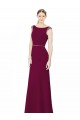 Outlet Slim Chiffon Bridesmaid Dress with Embellished Capped Sleeves UK