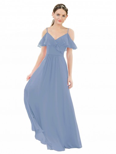 Outlet Pleated One Shoulder A-Line Chiffon Bridesmaid Dress UK