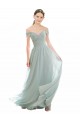 Outlet Romantic Bridesmaid Dress with Embroidered Off the Shoulder Bodice UK