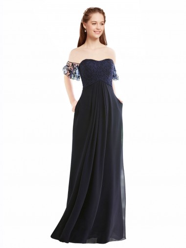 Outlet Boho Bridesmaid Dress with Beaded Embroidered Bodice and Flutter Cap Sleeves UK