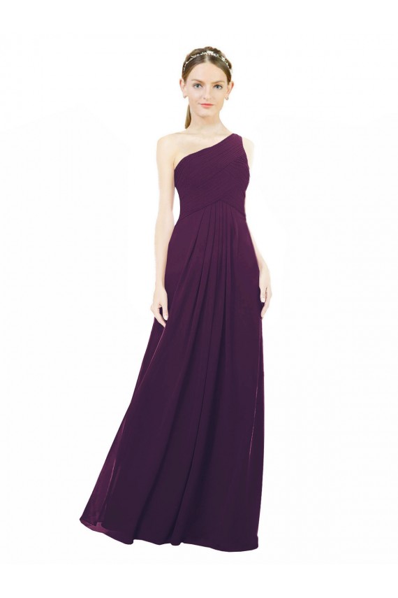 Outlet One Shoulder Chiffon Bridesmaid Dress with Draped Bodice UK