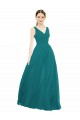 Outlet Figure Flattering Chiffon Bridesmaid Dress with Draped V-Neck Bodice UK
