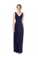 Outlet Cowl Neck Deep V-Back Chiffon Bridesmaid Dress with Side Front Slits UK