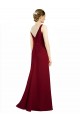 Outlet Twist-Knot V-Neckline Long Chiffon Bridesmaid Dress UK