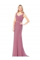 Outlet Long Slim Chiffon Bridesmaid Dress / Prom Dress with Beaded Waist UK