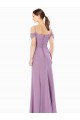 Outlet Draped Off the Shoulder Sweetheart Chiffon Bridesmaid Dress with Button Back UK