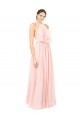 Outlet Halter Neck Chiffon Bridesmaid Dress with Double Ruffle Front UK