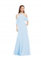 Outlet Chiffon Halter Neck Bridesmaids Dress with Flounced Neckline UK