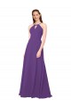 Outlet High Halter Chiffon Bridesmaid Dress with Keyhole UK