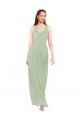 Outlet Feminine Chiffon Bridesmaid Dress with Ruching and V-Neckline UK