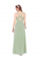 Outlet Feminine Chiffon Bridesmaid Dress with Ruching and V-Neckline UK