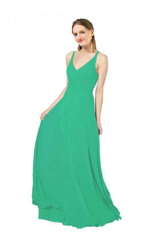 Outlet Classic Chiffon Bridesmaid Dress with Lace-Up Back UK