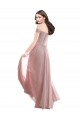 Outlet Floor Length Chantilly Lace Off the Shoulder Chiffon Bridesmaid Dress UK