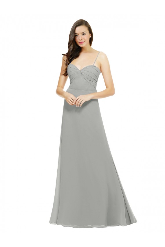 Outlet Chiffon Bridesmaid Dress with Sweetheart Neckline and Adjustable Straps UK