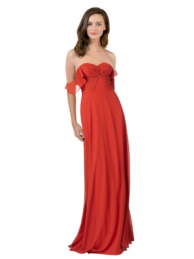Outlet Chiffon A-Line Bridesmaid Dress with Ruched Bodice UK