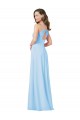 Outlet Long V-Neck Chiffon Bridesmaid Dress with Keyhole Back UK