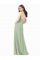 Outlet Floor Length Long Chiffon Bridesmaid Dress with Side Slit UK