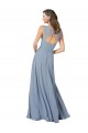 Outlet Surplice Bodice A-Line Long Chiffon Bridesmaid Dress UK