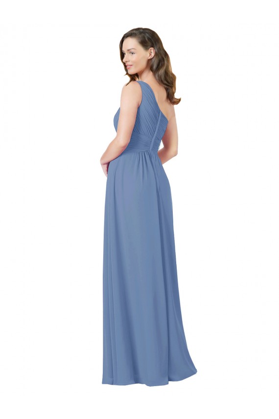 Outlet Pleated One Shoulder Chiffon Bridesmaid Dress UK