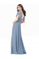 Outlet Chiffon Bridesmaid Dress / Prom Dress with Flutter Sleeves and Front Slit UK