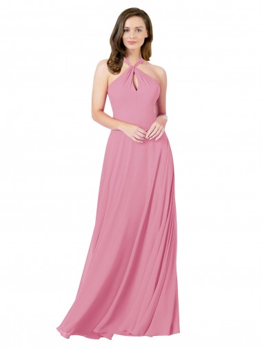 Outlet Chiffon Bridesmaid Dress / Prom Dress with Keyhole Front UK